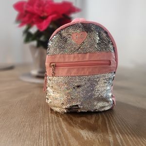 Pink Sequins Mini Backpack 8"W X 2 3/4"D X 10"H